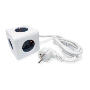 Удлинитель Cube Extended 5 Euro 16A, кабель 1,5м RocketSocket, цвет белый-серый